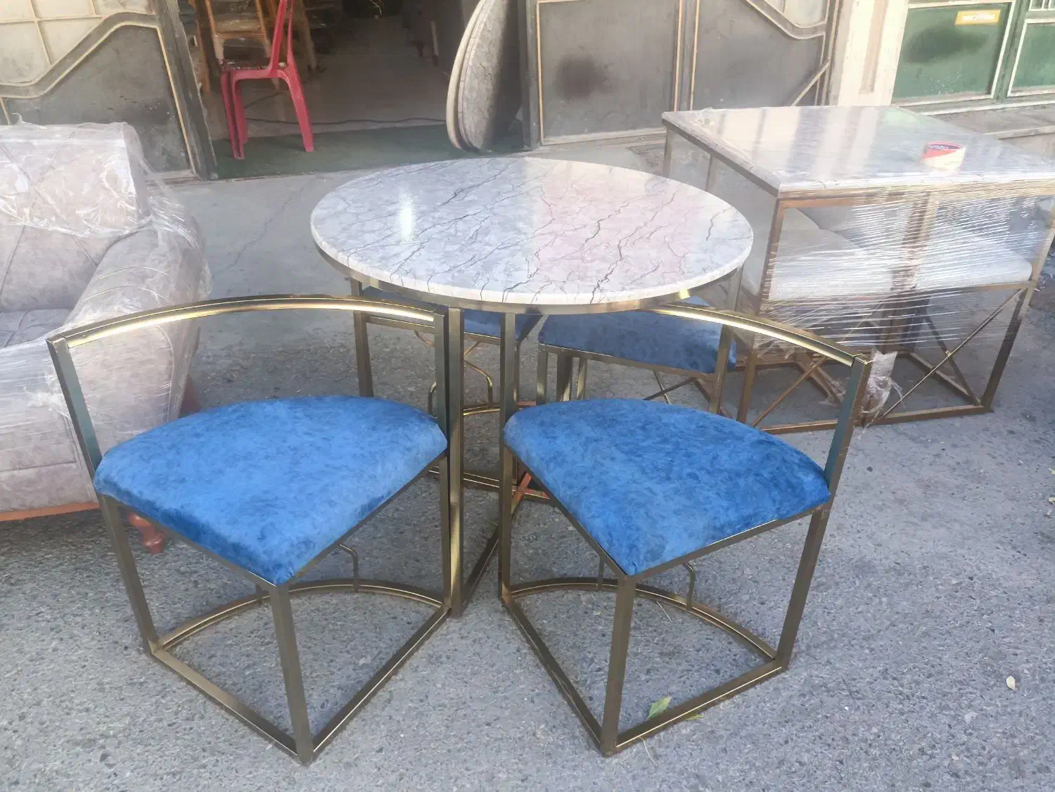 میز نهارخوری فلزی وچوبی|میز و صندلی غذاخوری|ایلام, |دیوار