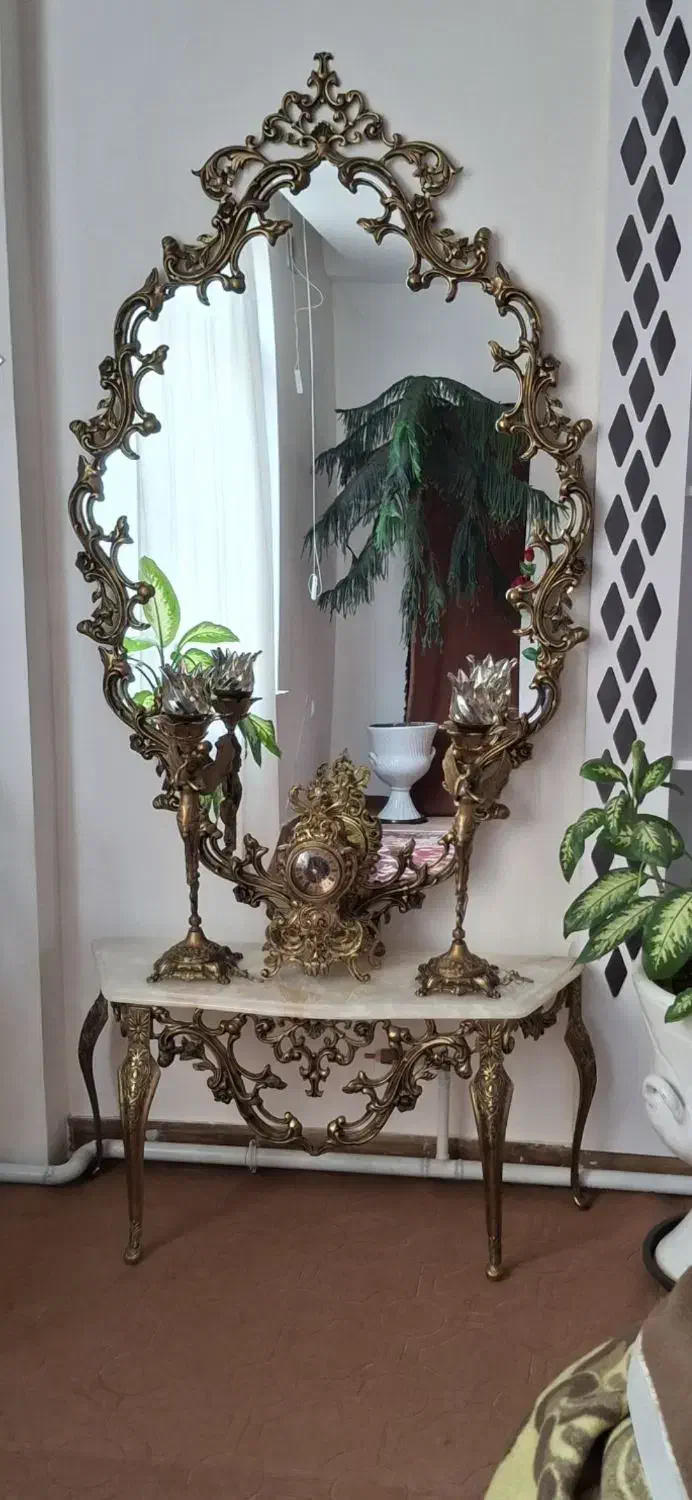 آئینه شمعدانی برنز همرابامیزوساعت کیلوئی 800تومن|آینه|مراغه, |دیوار