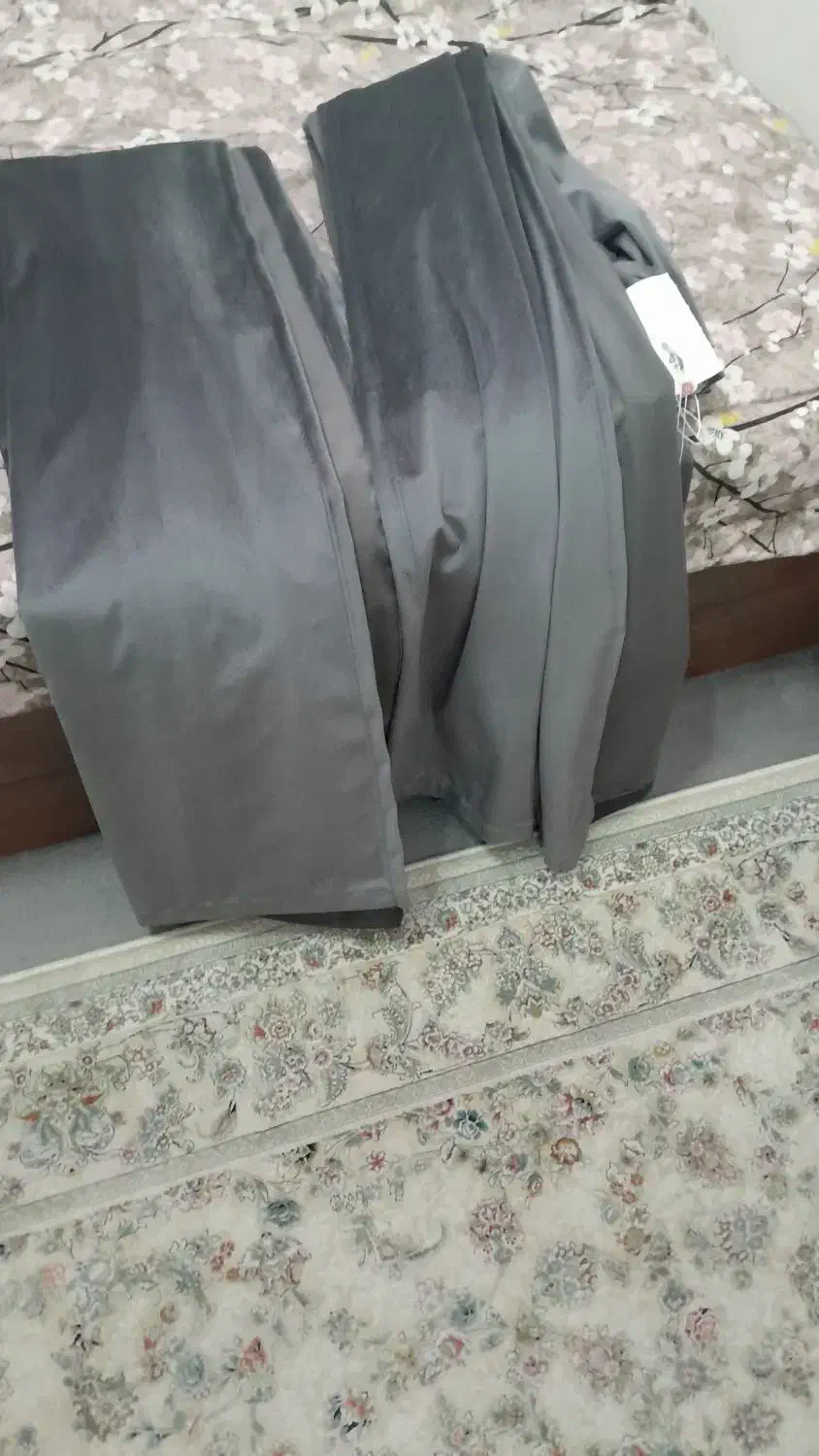 دوتا والان مخمل طوسیه ترک|پرده، رانر، رومیزی|تهران, دژکام|دیوار