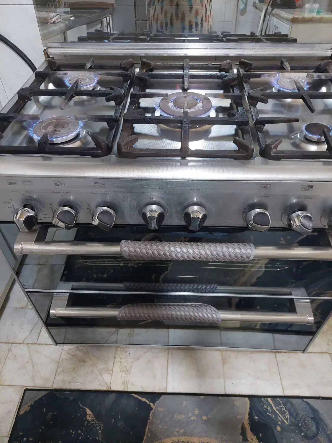 گازپنج شعله فردار تمام استیل جواهریان|اجاق گاز و لوازم برقی پخت‌وپز|تهران, فرزانه|دیوار