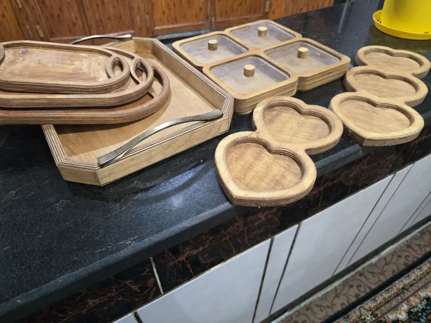 ظروف پذیرایی چوبی|ظروف سرو و پذیرایی|اهواز, زرگان|دیوار