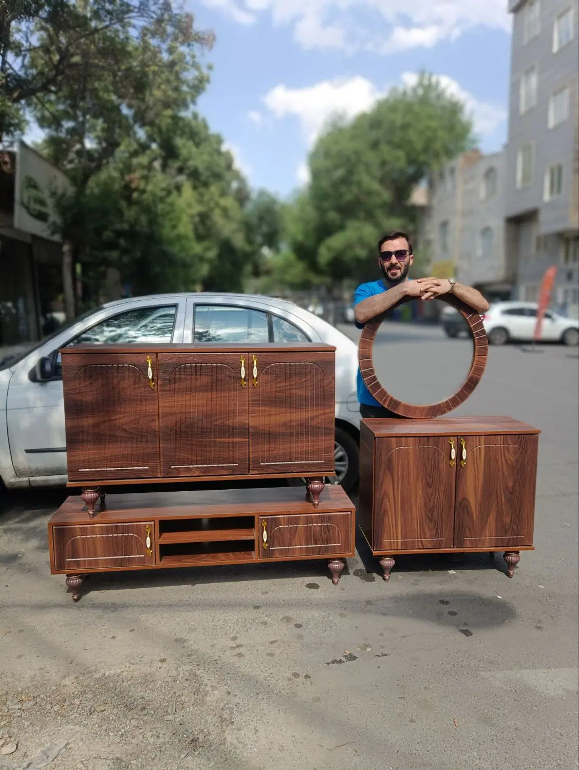 میز زیر تلویزیون کد۰۱ همراه با جاکفشی و آینهکنسول|میز تلویزیون|تهران, استاد معین|دیوار