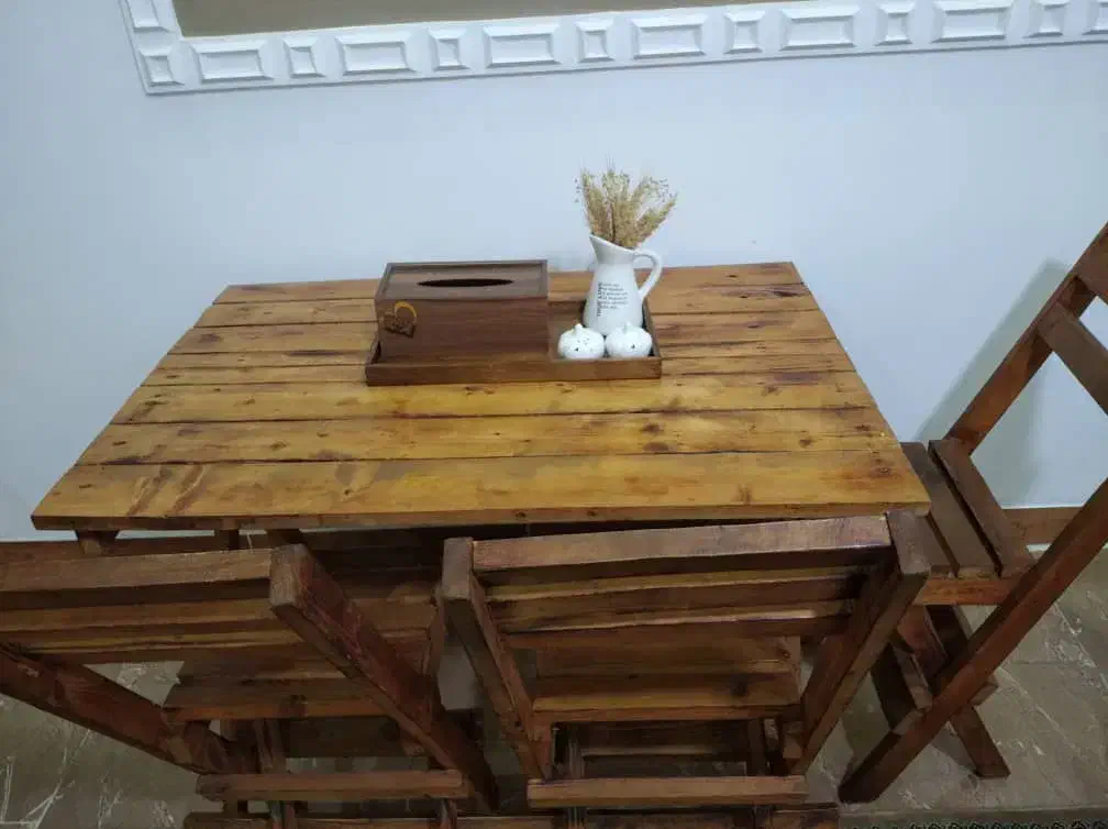 میزچوبی تاشو۴نفر|میز و صندلی غذاخوری|املش, |دیوار