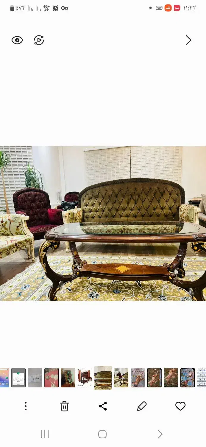 مبل بسیار تمیز۵ نفره نیم ست راحتی|مبلمان خانگی و میز عسلی|رودهن, |دیوار