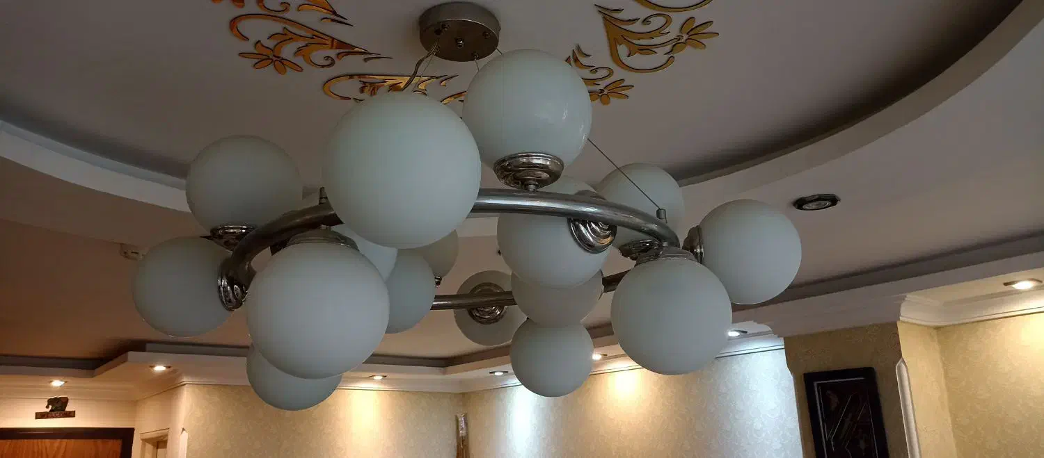 لوستر و آباژور و دیوار کوب مولکولی 16 و 8 و 3 شعله|لوستر و چراغ آویز|رشت, دیلمان|دیوار