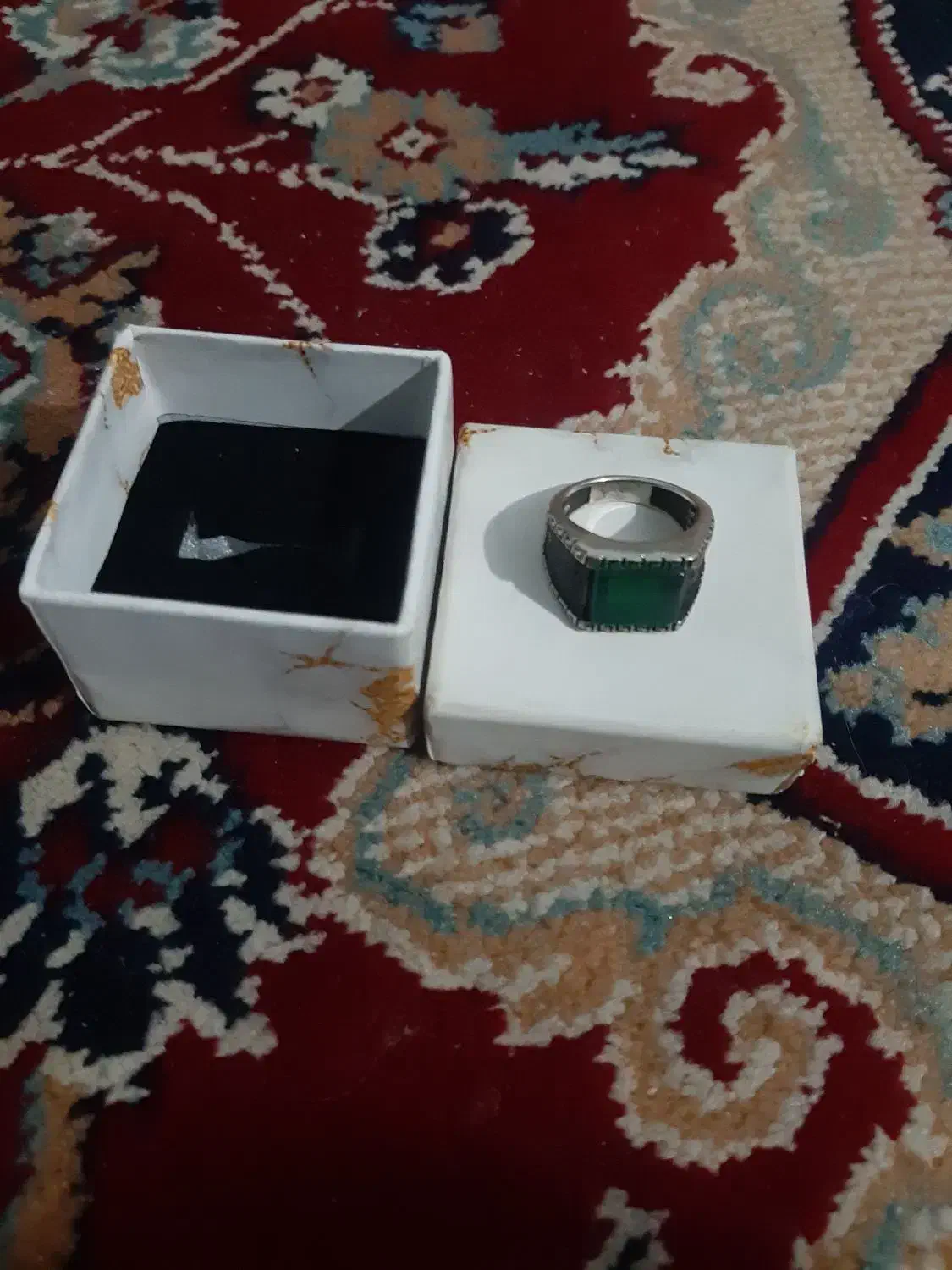 فروش انگشتر نقره مردانه مدل اسپرت عقیق سبز|جواهرات|یزد, |دیوار