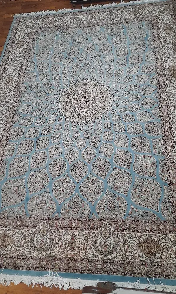 یک جفت فرش ۹ متری ۷۰۰شانه فیروزه ای|فرش|مشهد, شهرآرا|دیوار