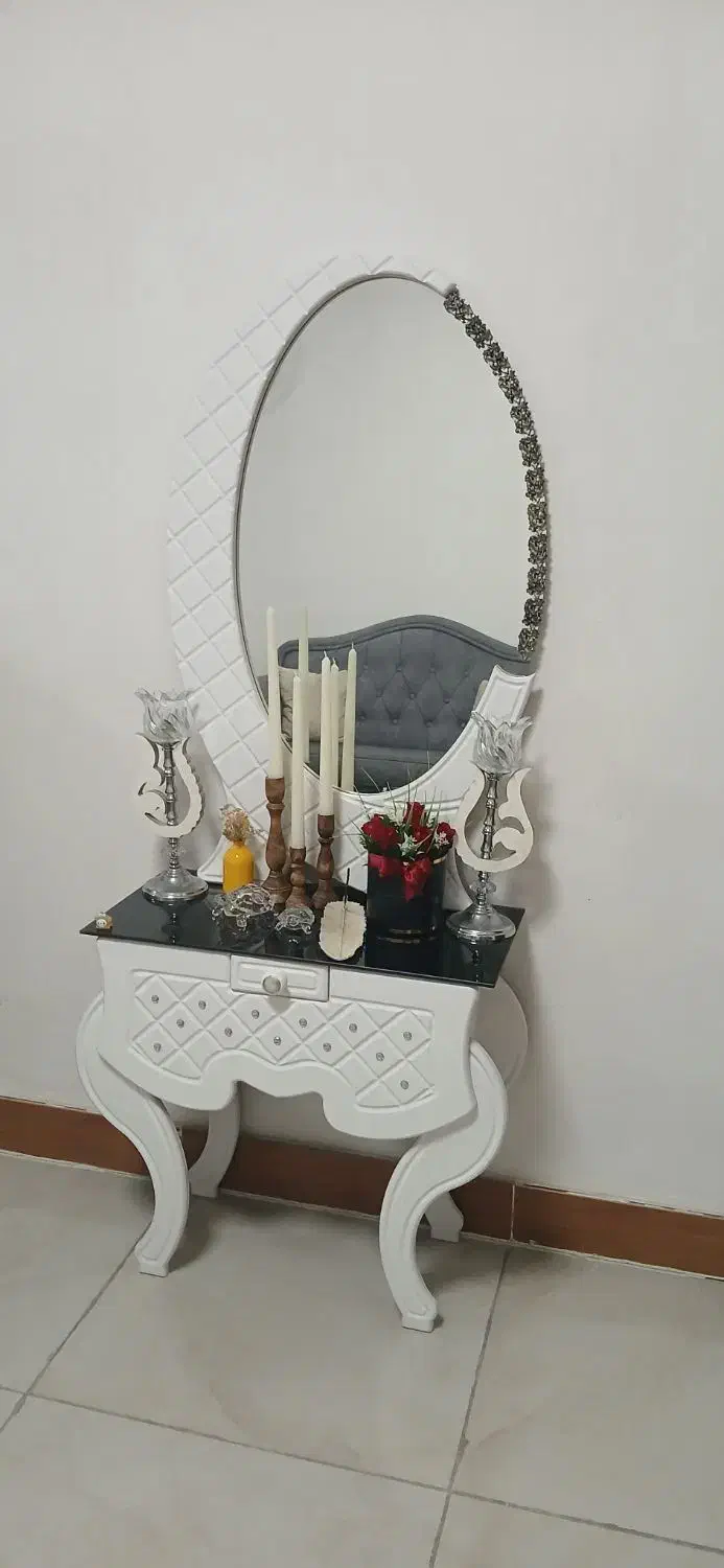 آینه وشمعدان|بوفه، ویترین، کنسول|لاهیجان, لاشیدان|دیوار