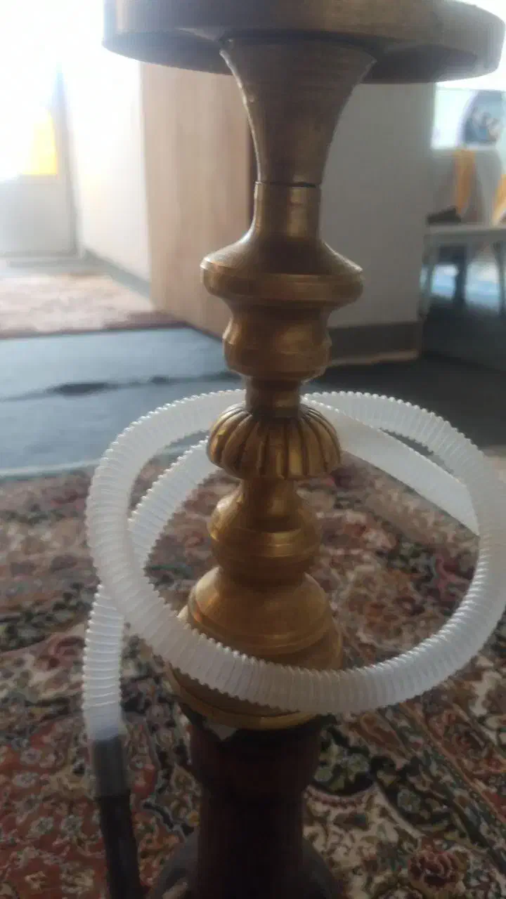 قلیان برنجی کامل|صنایع دستی و سایر لوازم تزئینی|صحنه, |دیوار