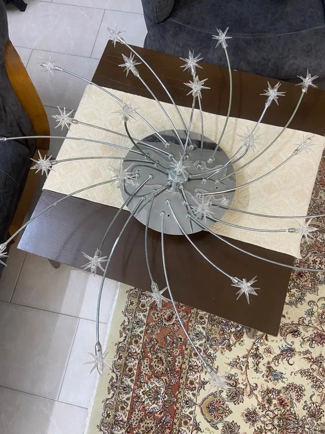 لوستر زیبای ستاره ای|لوستر و چراغ آویز|آمل, |دیوار