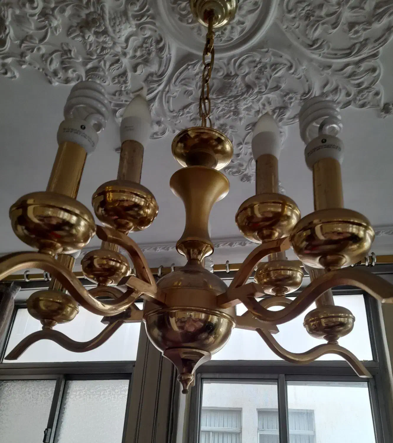 فروش فوری لوستر آب طلا رنگ ثابت و چراغ های لوکس|لوستر و چراغ آویز|پیربازار, |دیوار