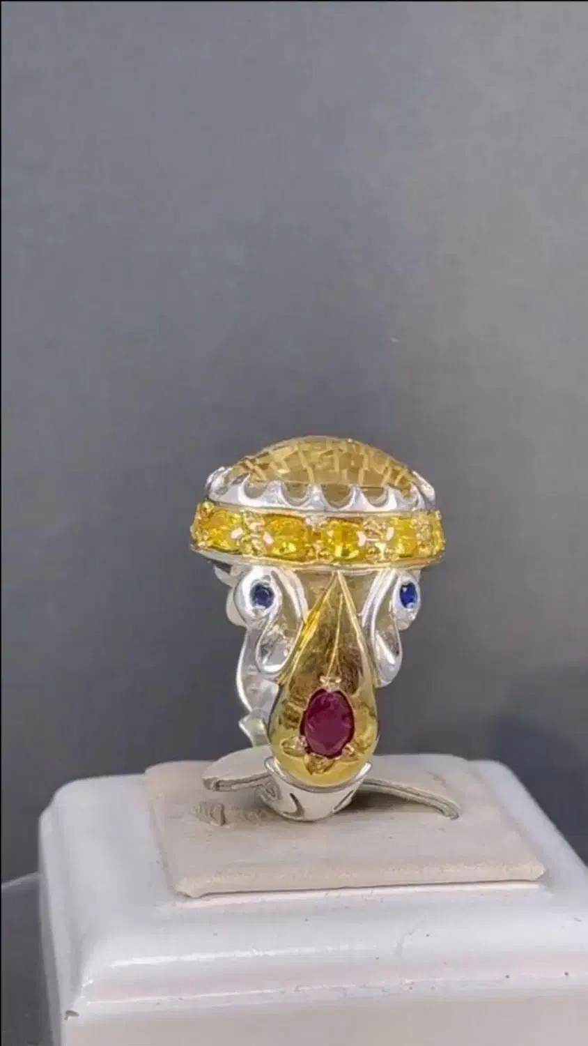 انگشتر جواهری سیترین لانه زنبوری عیار 925|جواهرات|شیراز, سایت اداری|دیوار