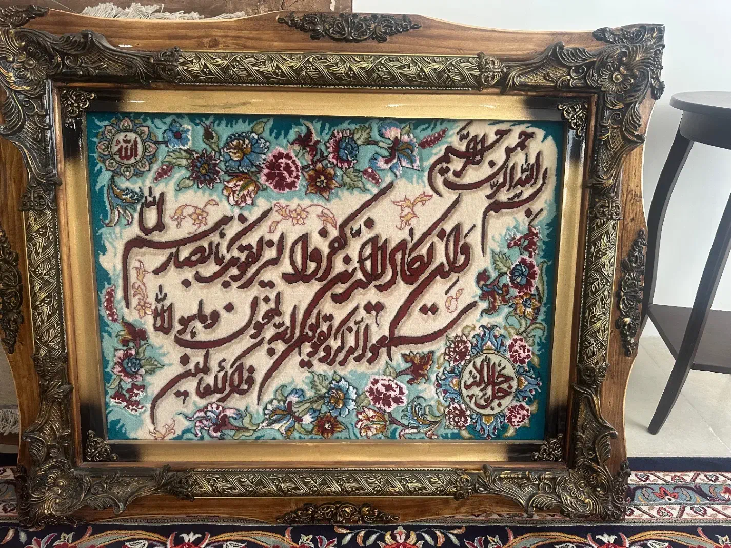 تابلو فرش دستباف گل ابریشم|تابلو فرش|همدان, |دیوار