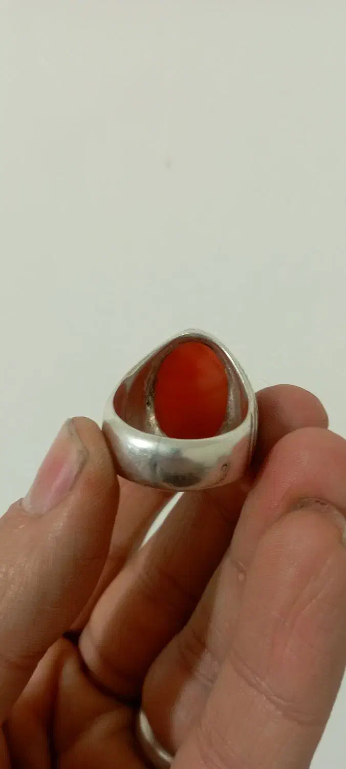 عقیق یمنی سرخ ناب کهنه چشم دار|جواهرات|کرمانشاه, |دیوار