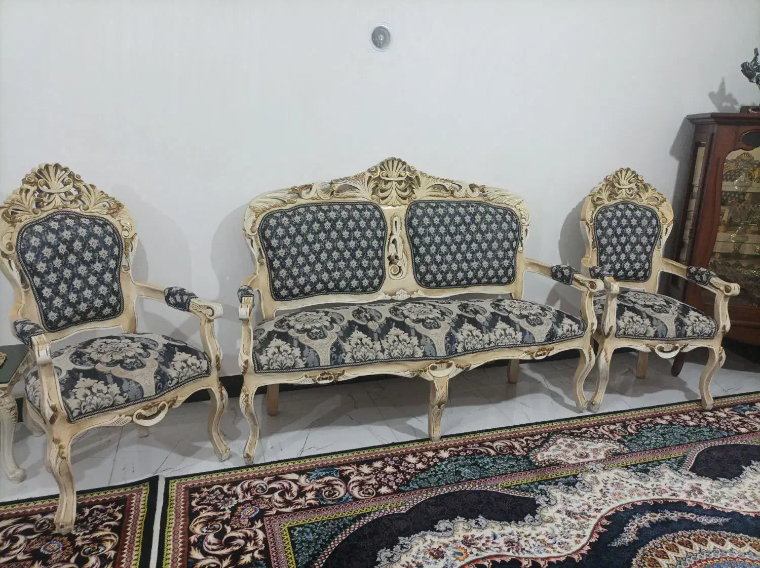 مبل استیل 9نفره چوب راش اصل|مبلمان خانگی و میز عسلی|ماهدشت, |دیوار