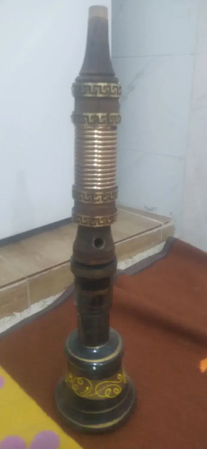 تنه قلیان چوبی و کوزه قلیان|کلکسیون و سرگرمی|بروجرد, |دیوار