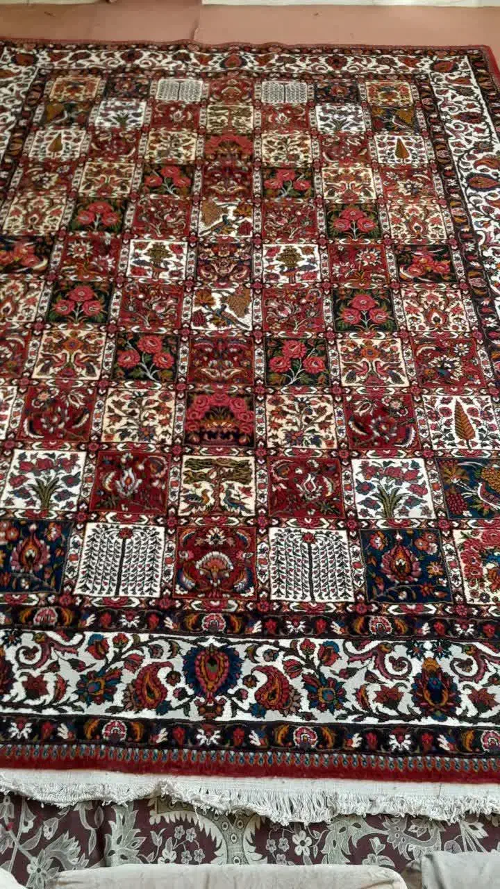 یک جفت قالی دستباف خشتی (چالشتر)(۶متری)|فرش|اصفهان, الهیه|دیوار