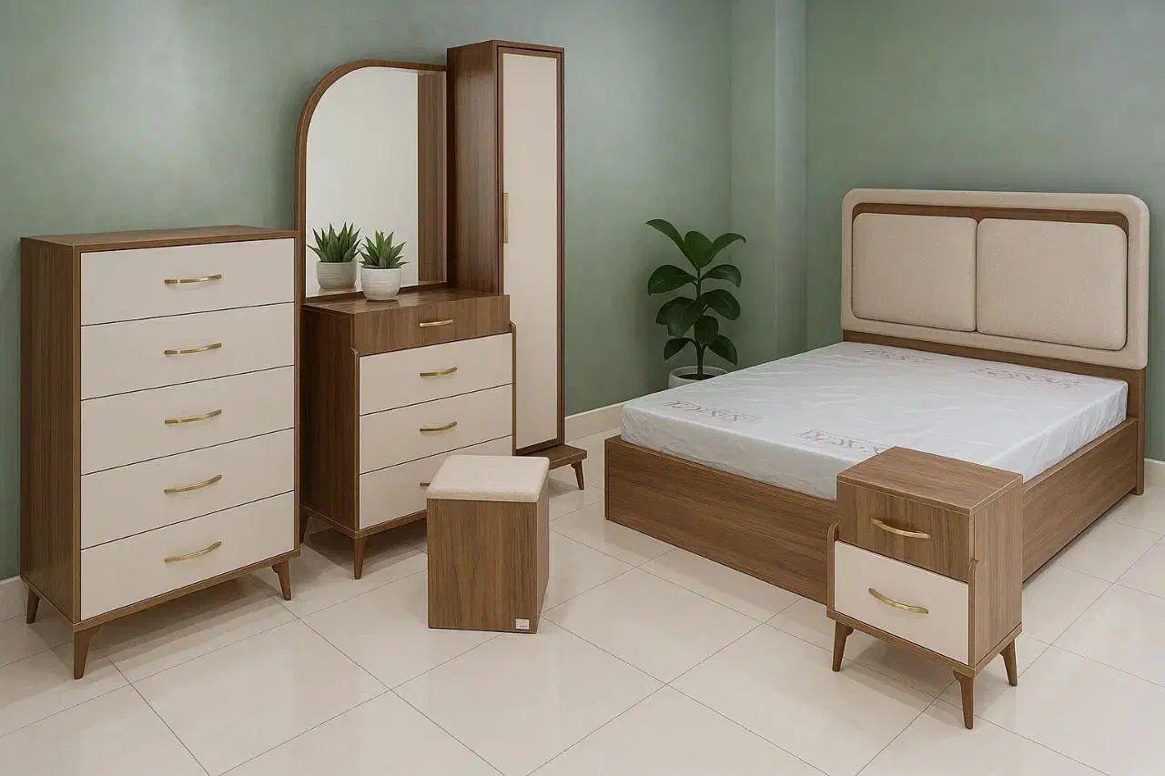 سرویس خواب دونفره ملامینه با گارانتی|تخت و سرویس خواب|مشهد, گرجی علیا|دیوار