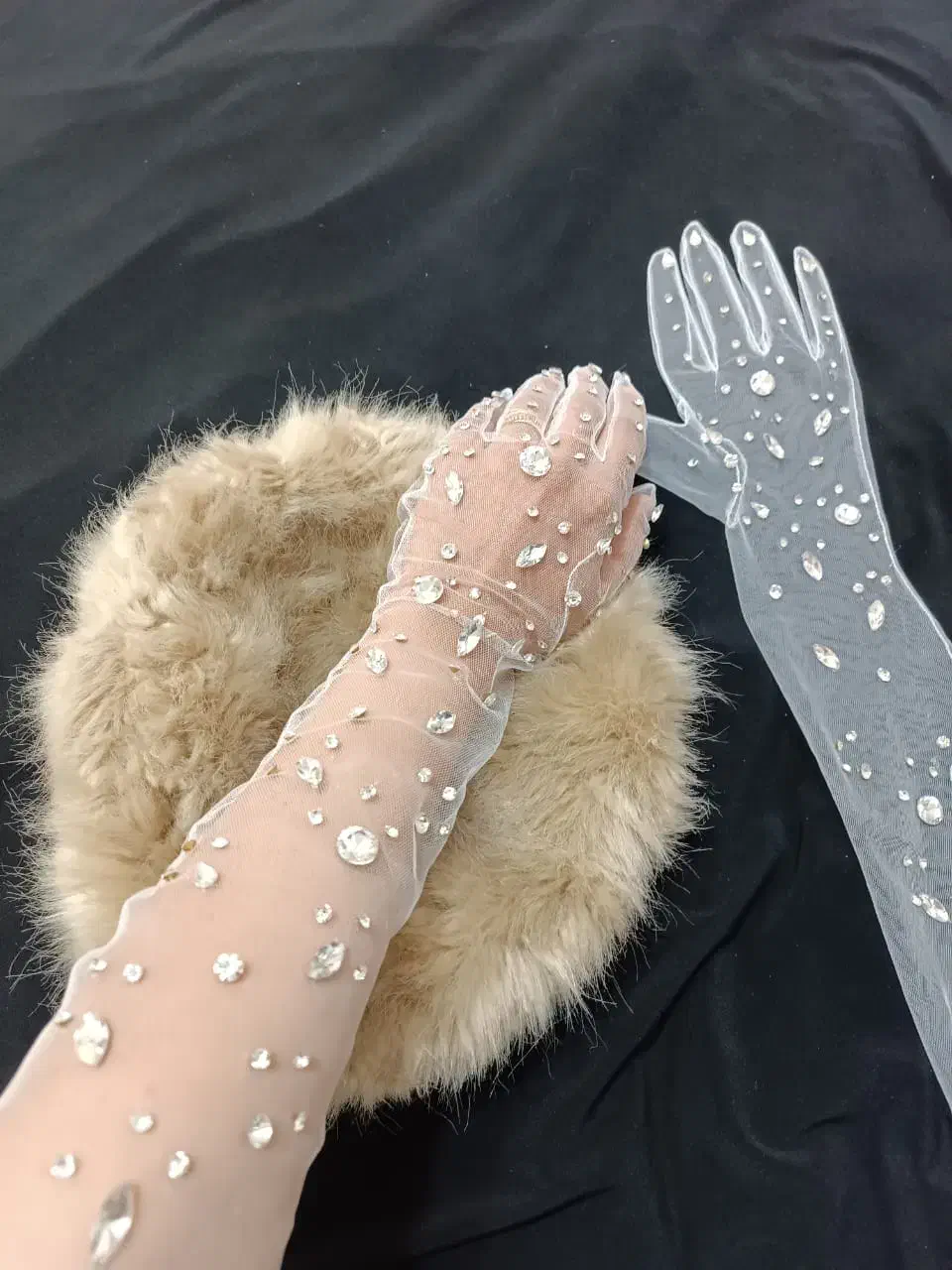 دستکش تور مجلسی عروس|لباس|تهران, شمشیری|دیوار