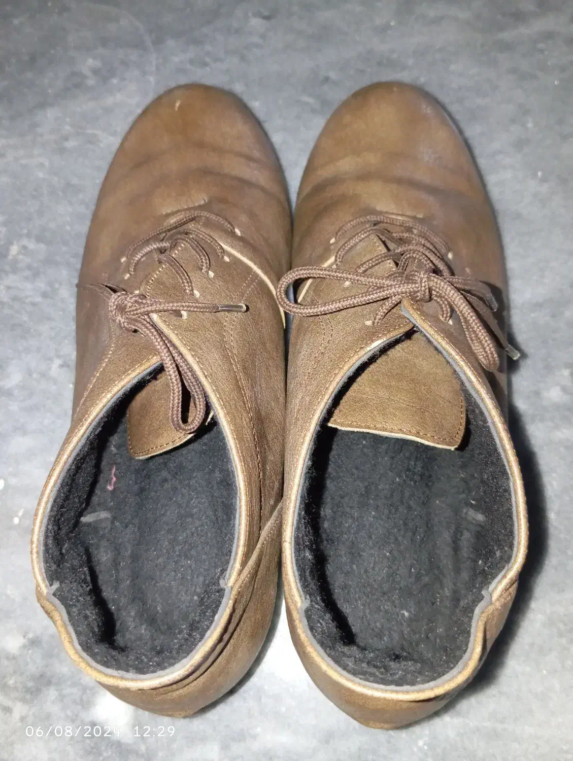 یک جفت کفش چرم شماره ۳۶ قهوهای رنگ نیم پوت|کیف، کفش، کمربند|زابل, |دیوار
