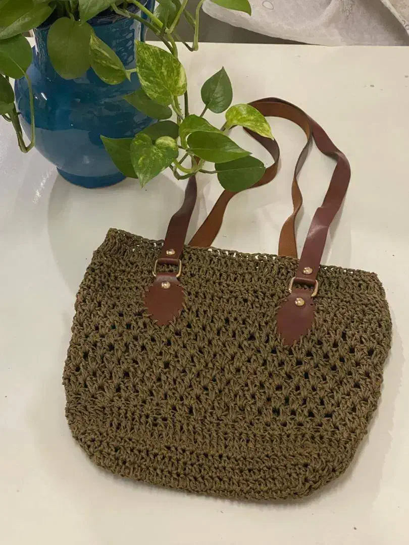 کیف رافیا (سبز)|کیف، کفش، کمربند|رشت, گلباغ نماز|دیوار