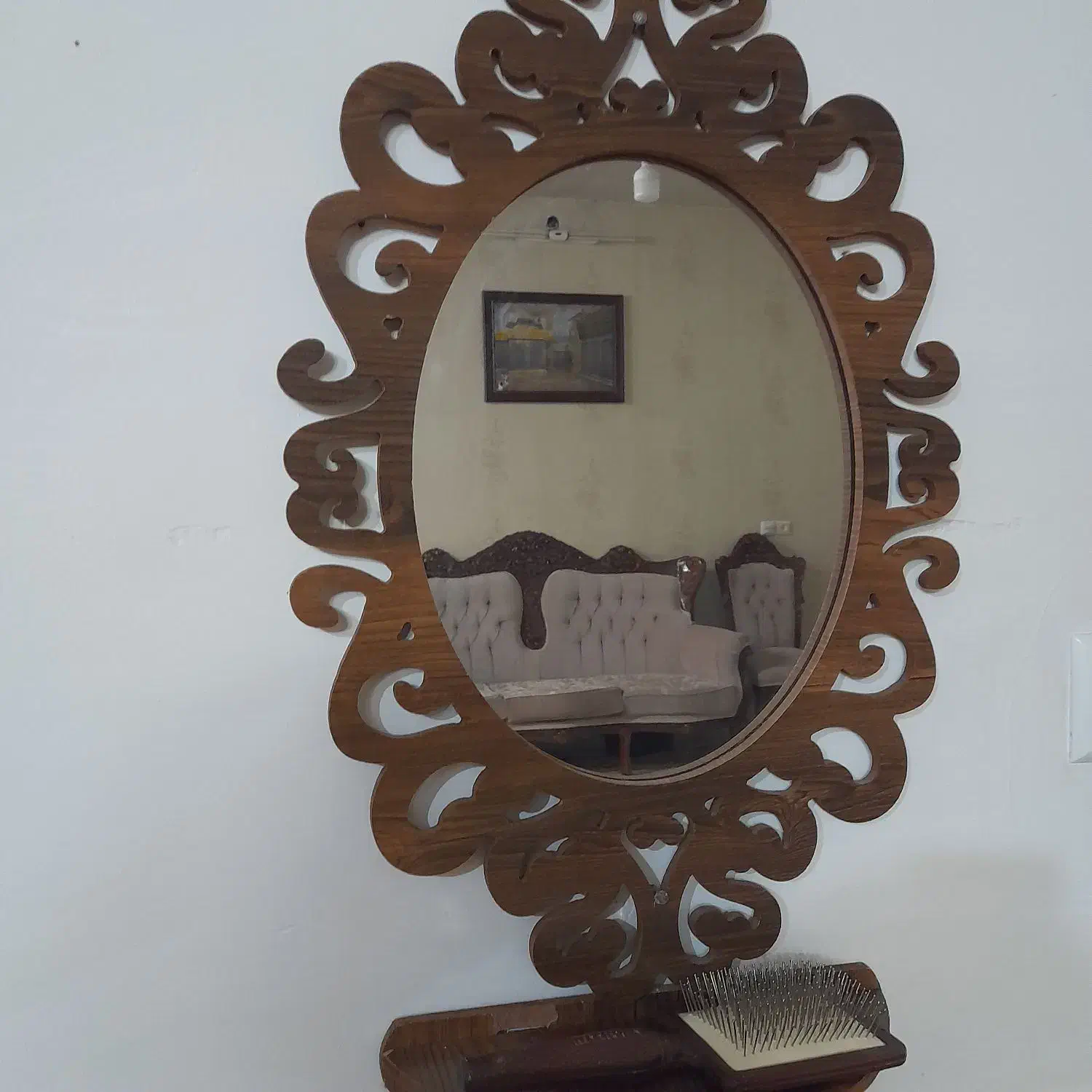 آینه چوبی|آینه|قم, در بهشت|دیوار