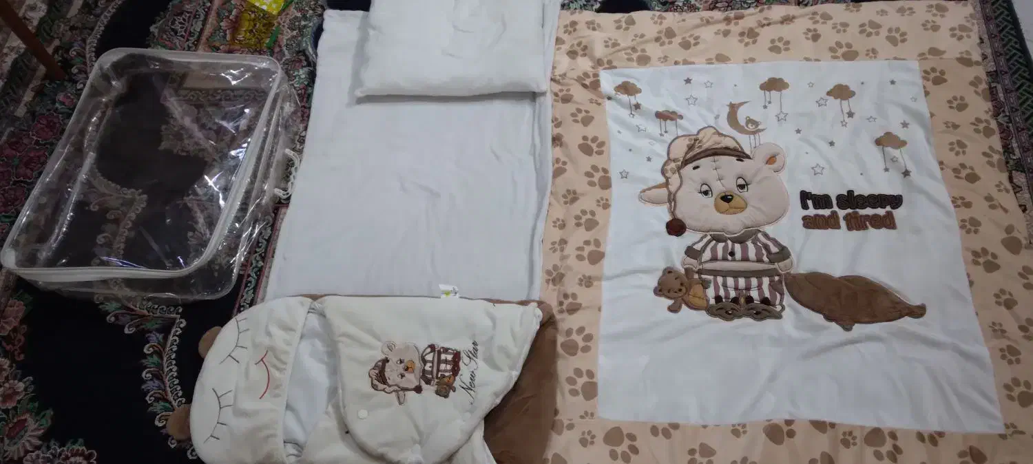 ست قنداق فرنگی و لحاف و تشک ومتکا نوزادی مخمل|اسباب و اثاث بچه|بروجرد, |دیوار