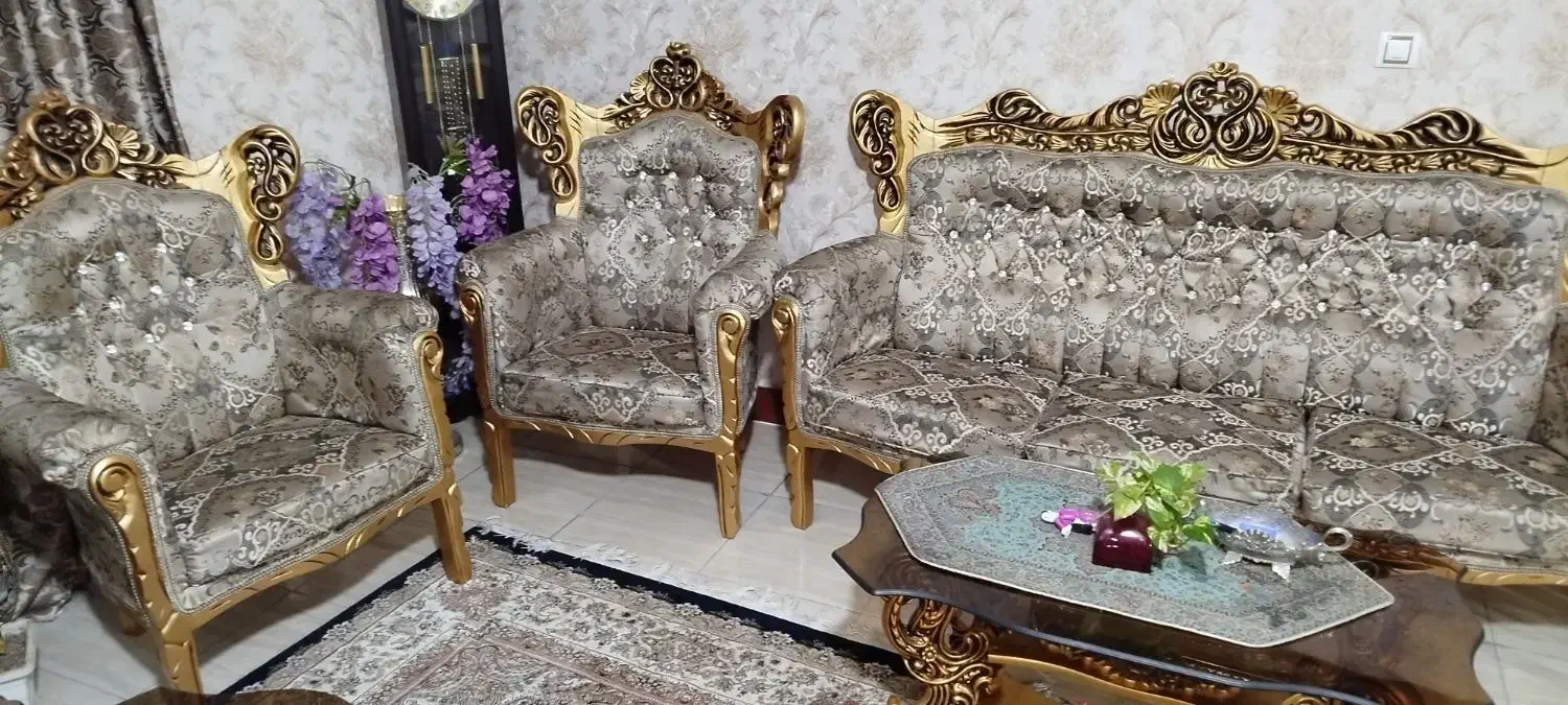 یک دست مبل 9نفره سلطنتی|مبلمان خانگی و میز عسلی|کرمانشاه, |دیوار