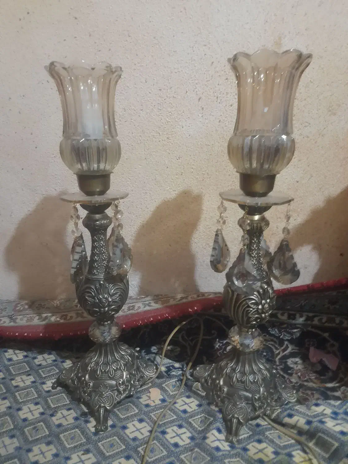 یک جفت شمعدانی سلطنتی شرابه ای طرح جدید|لوستر و چراغ آویز|تهران, دولاب|دیوار
