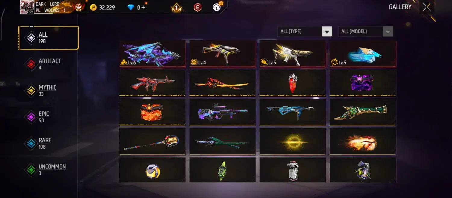 اکانت فری فایر گاد|کنسول، بازی ویدئویی و آنلاین|ملایر, |دیوار