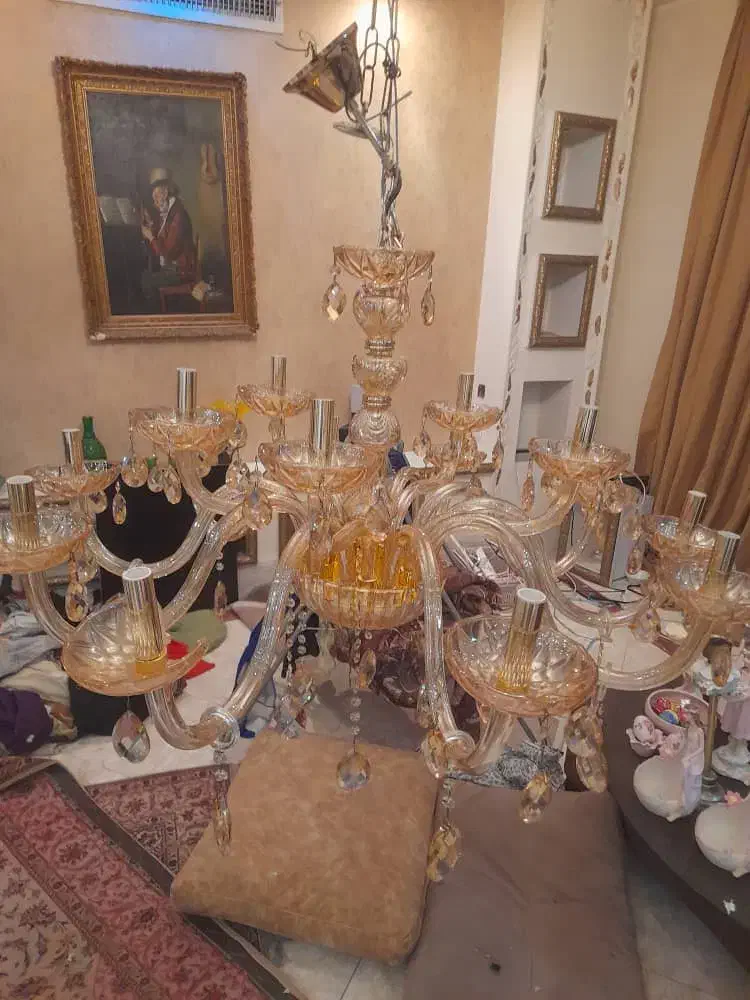 لوستر ۱۶شاخه ای کریستالی خارجی|لوستر و چراغ آویز|رودهن, |دیوار