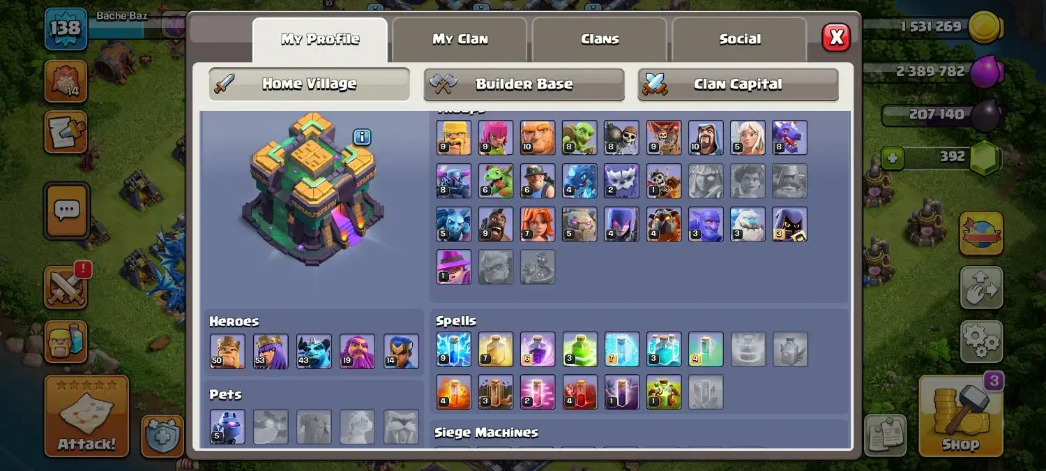 اکانت کلش 13مکس و نیمه مکس 14|کنسول، بازی ویدئویی و آنلاین|چالوس, |دیوار