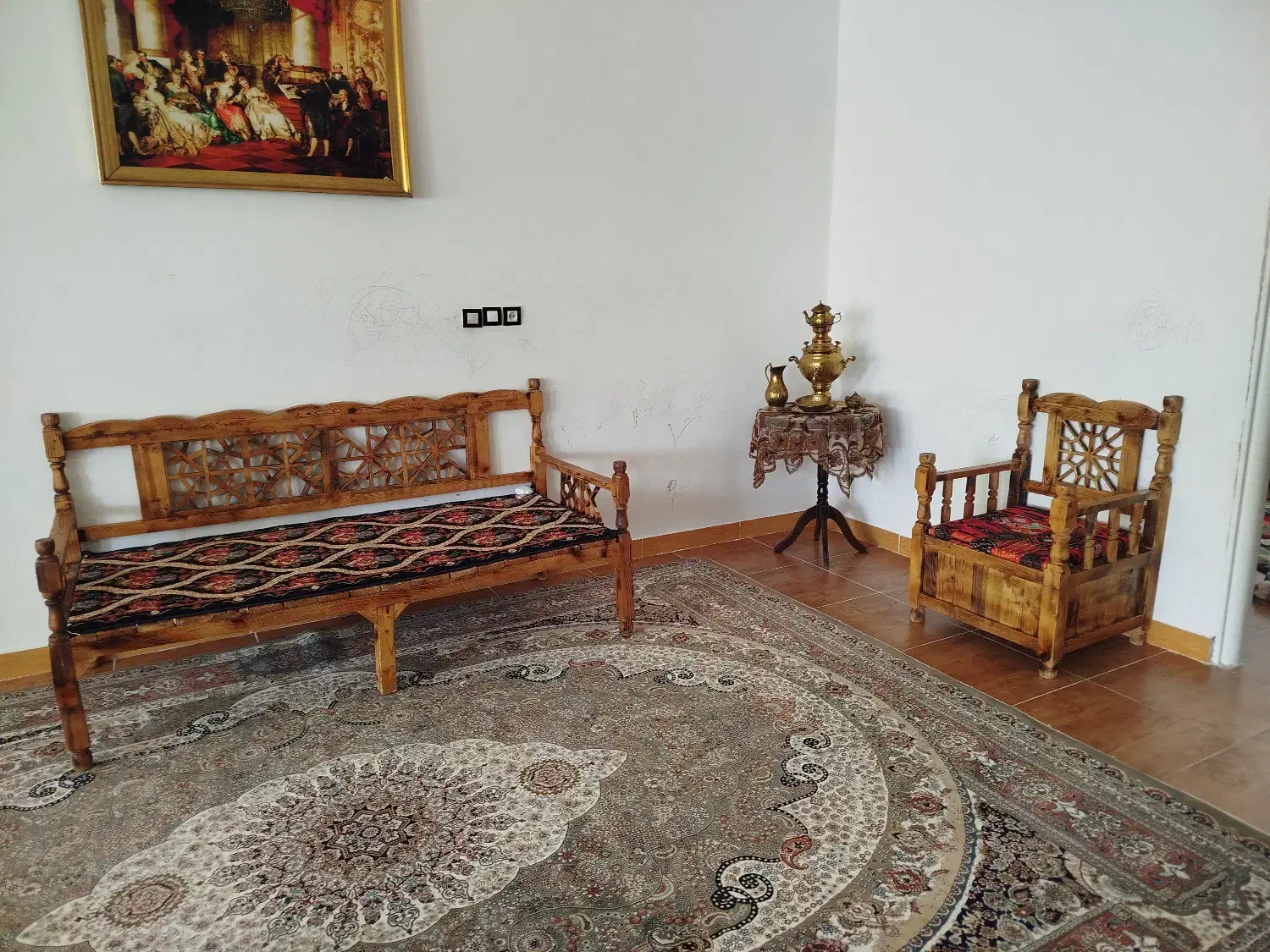 ست شاهنشین ومیز خاطره و ست سماور برنز|مبلمان خانگی و میز عسلی|اسلام‌‌آباد غرب, |دیوار