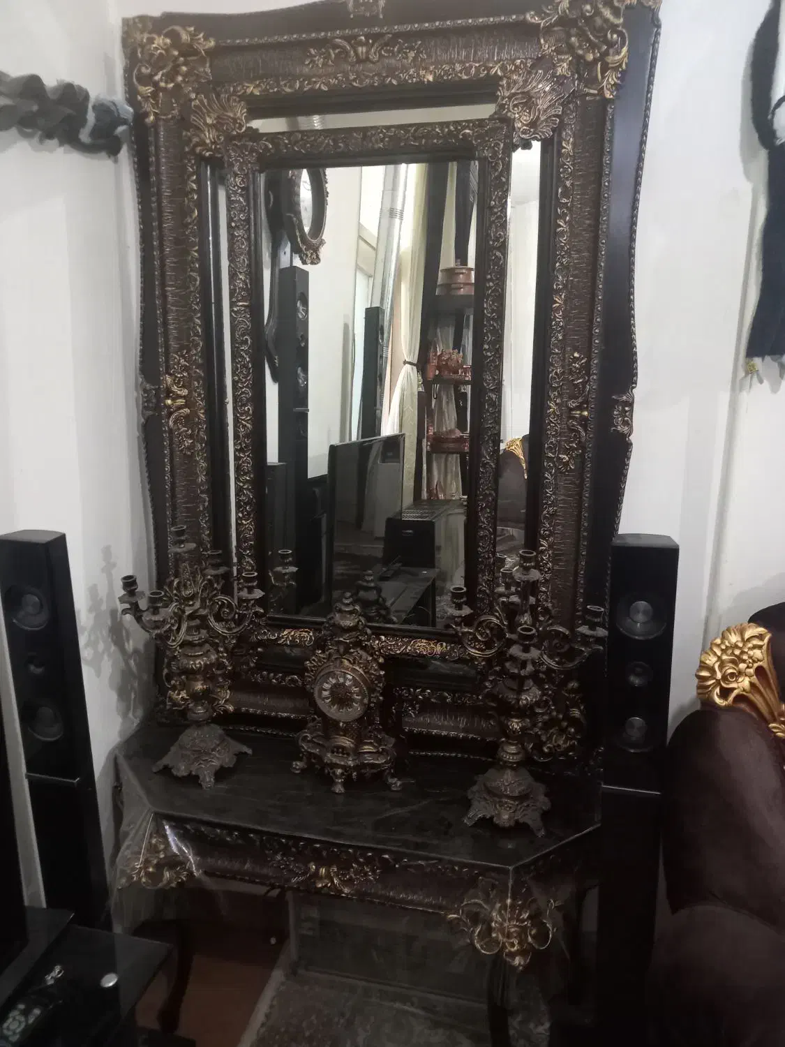 آینه کنسول ساعت شمعدان|بوفه، ویترین، کنسول|شهرکرد, |دیوار