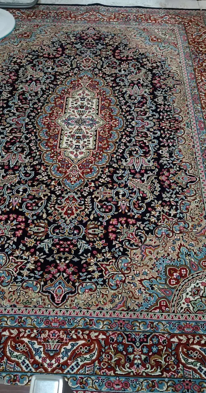 فرش ماشینی ۴ متری، زمینه سورمه ای|فرش|کرمانشاه, |دیوار