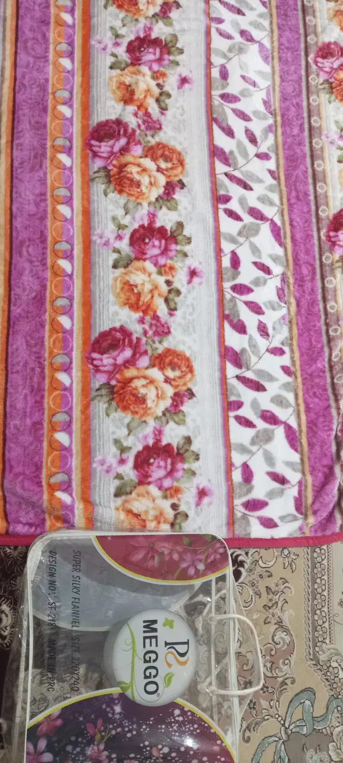 پتو مخمل گلبافت مارک MEGGO PS دونفره سایز 220در240|رختخواب، بالش، پتو|گنبد کاووس, |دیوار