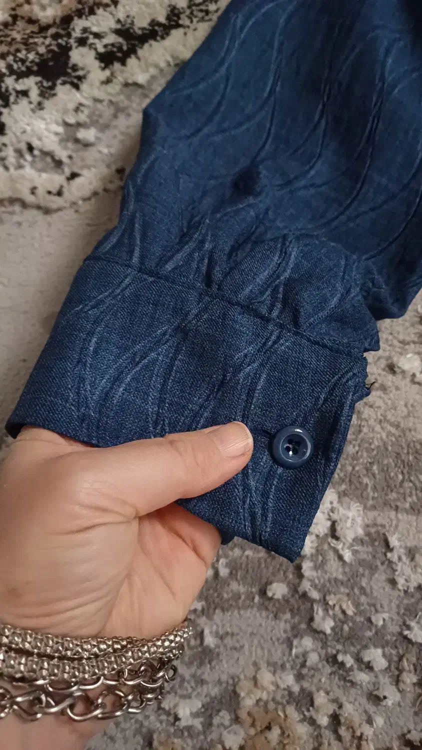 شومیز سورمه ای طرحدار نو سایز بزرگ(۴۸)|لباس|ری, دولت‌آباد|دیوار