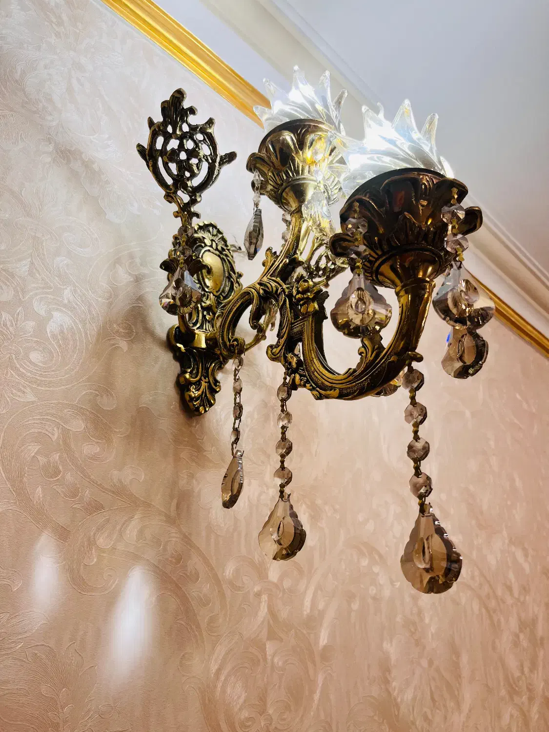 لوستر برنز 12شعله|لوستر و چراغ آویز|زنجان, |دیوار