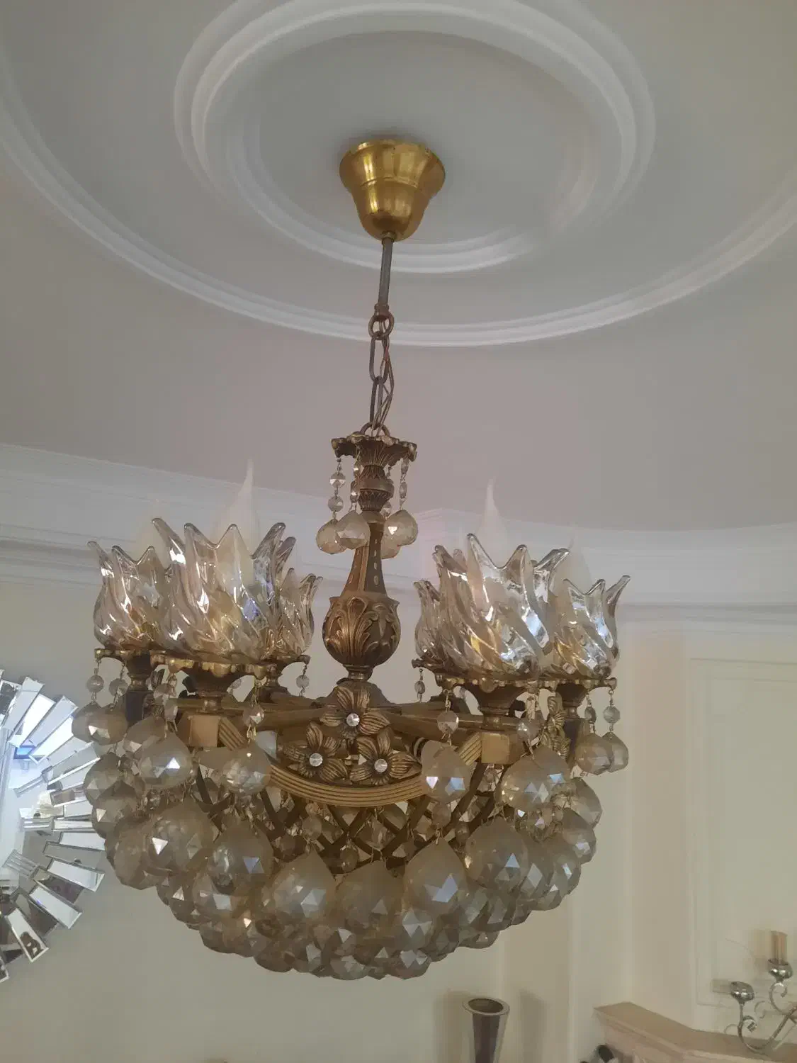 یک جفت لوستر برنزی ۱۰ شعله سرپیچ شمعی|لوستر و چراغ آویز|تهران, صادقیه|دیوار