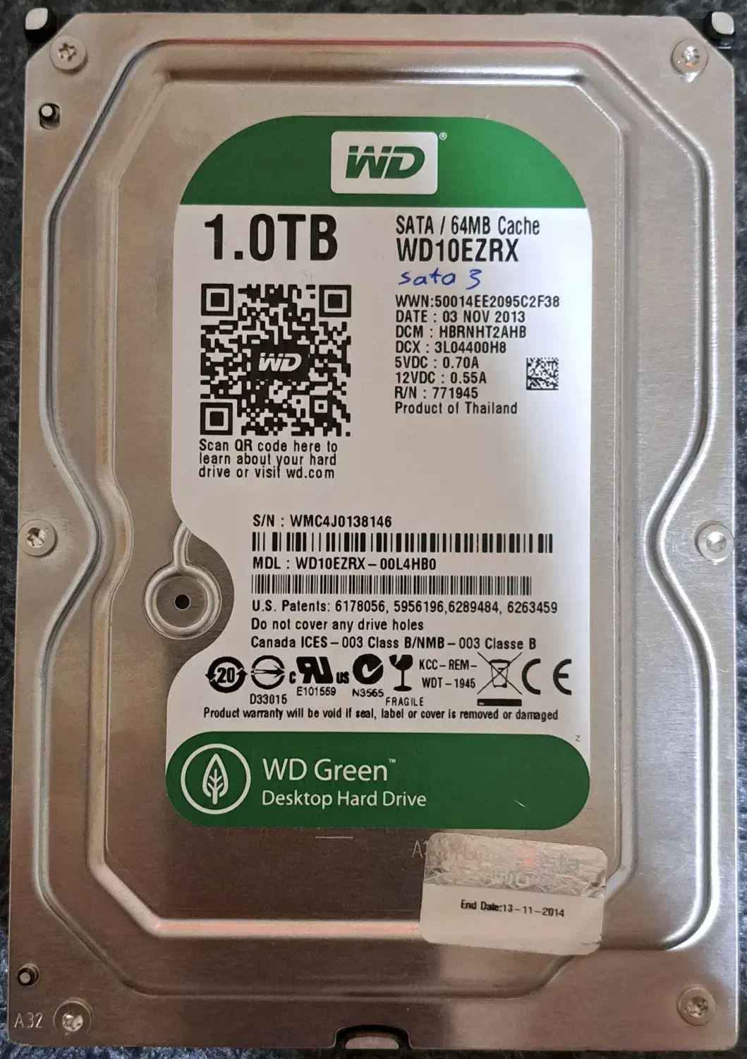 هارد 1 ترابایت وسترن سبز|قطعات و لوازم جانبی رایانه|پردیس, فاز ۸|دیوار