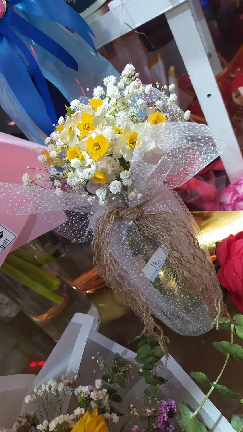 گلدان گل نرگس|گل مصنوعی|صفادشت, |دیوار