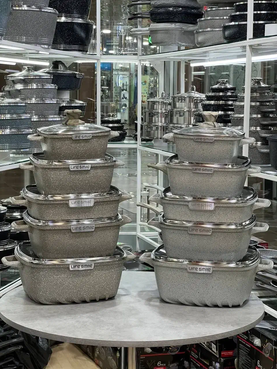 سرویس قابلمه ۱۰پارچه مربعی گرانیتی|ظروف پختوپز|بانه, |دیوار