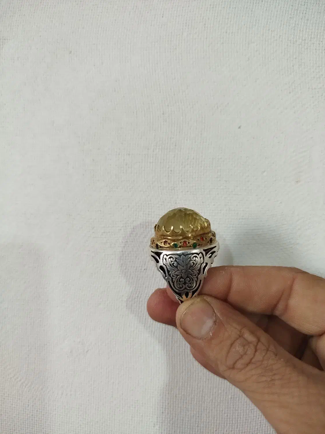 انگشتر نقره (کوارتز لیمو)|جواهرات|ساری, |دیوار