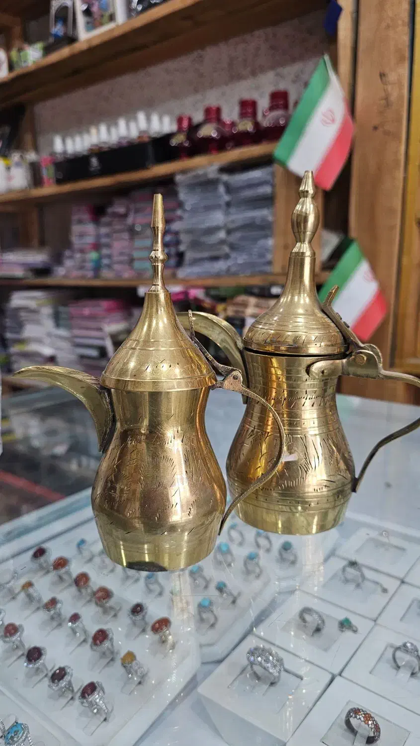 دله قهوه برنجی اصل|سماور، چای‌ساز، قهوه‌ساز|کاکی, |دیوار