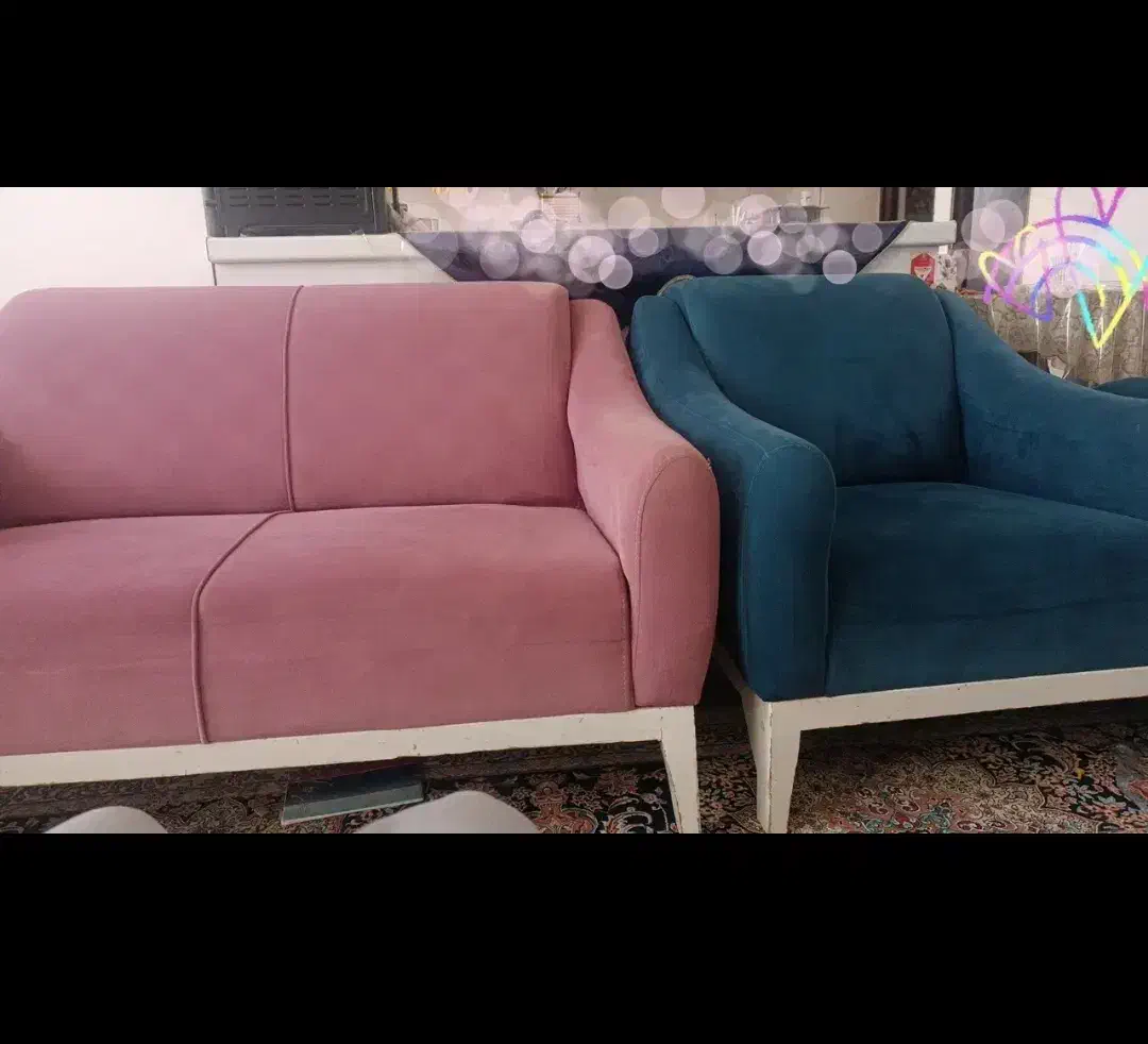 مبل راحتی ۷ نفره با میز و پاف ها|مبلمان خانگی و میز عسلی|بندرعباس, |دیوار