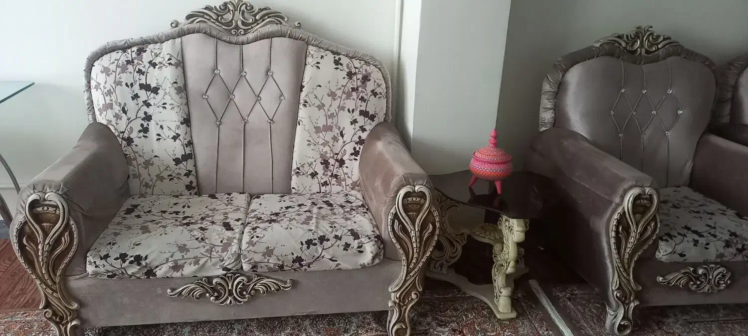 مبل ۷نفره+جلومبلی +میزtv|مبلمان خانگی و میز عسلی|الوند, |دیوار