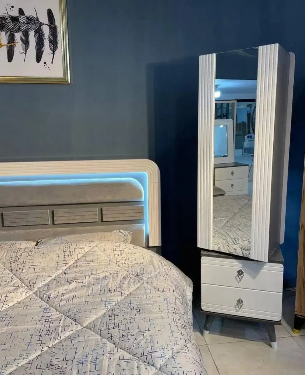 سرویس خواب مدل گیل دار 2|تخت و سرویس خواب|رشت, ولکس|دیوار