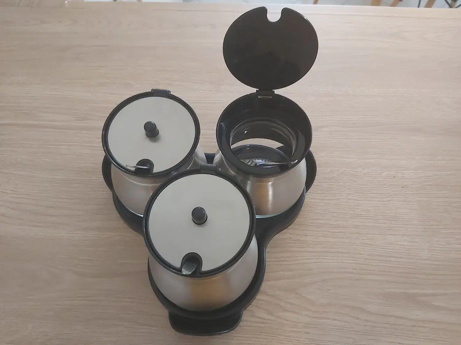 بانکه سه تایی با سینی زیرش وقاشق|ظروف نگهدارنده، پلاستیکی، یک‌بارمصرف|مشهد, آبکوه|دیوار