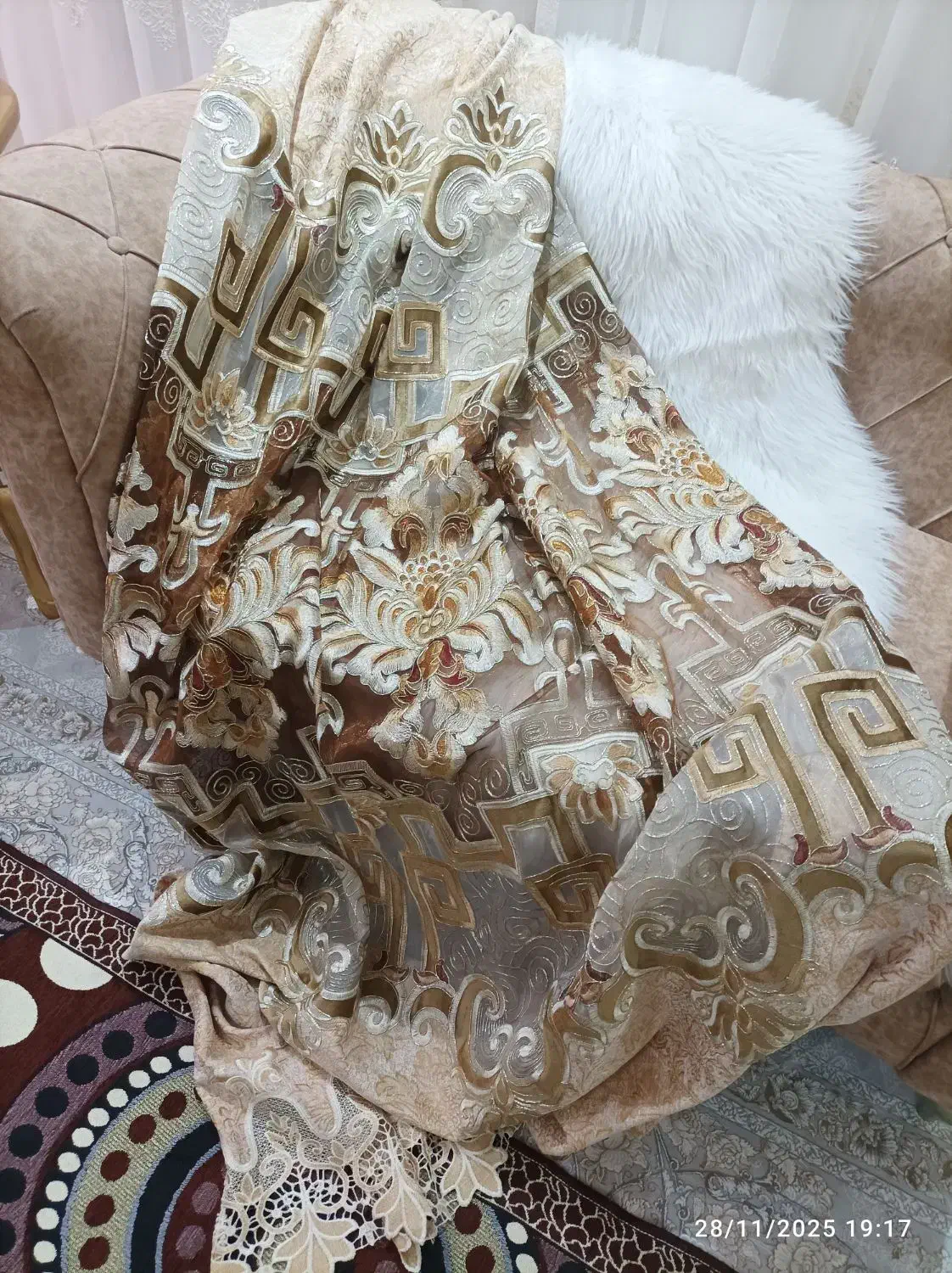 پرده والان مخمل هندی نو|پرده، رانر، رومیزی|اردبیل, |دیوار