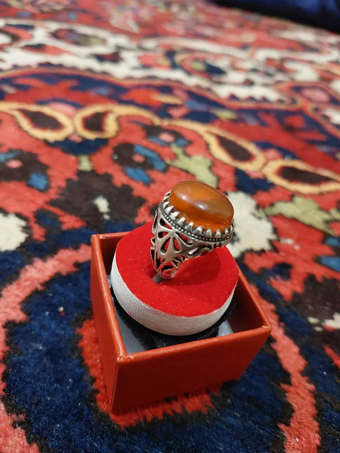 انگشتر نقره با نگین عقیق|جواهرات|فلاورجان, |دیوار